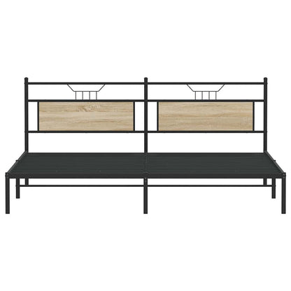 vidaXL Bed Frame without Mattress Sonoma Oak 193x201 cm Engineered Wood