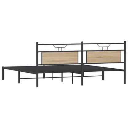 vidaXL Bed Frame without Mattress Sonoma Oak 193x201 cm Engineered Wood