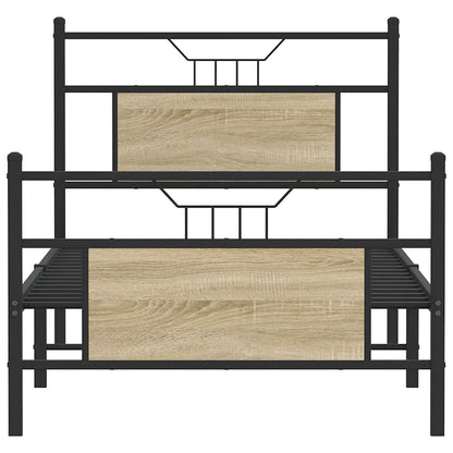 vidaXL Bed Frame without Mattress Sonoma Oak 75x190 cm Small Single Engineered Wood