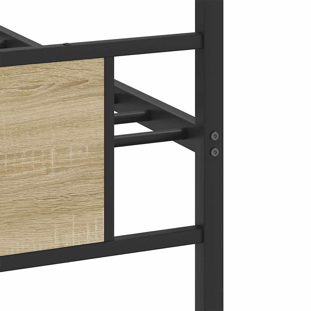 vidaXL Bed Frame without Mattress Sonoma Oak 75x190 cm Small Single Engineered Wood