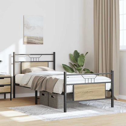 vidaXL Bed Frame without Mattress Sonoma Oak 80x200 cm Engineered Wood