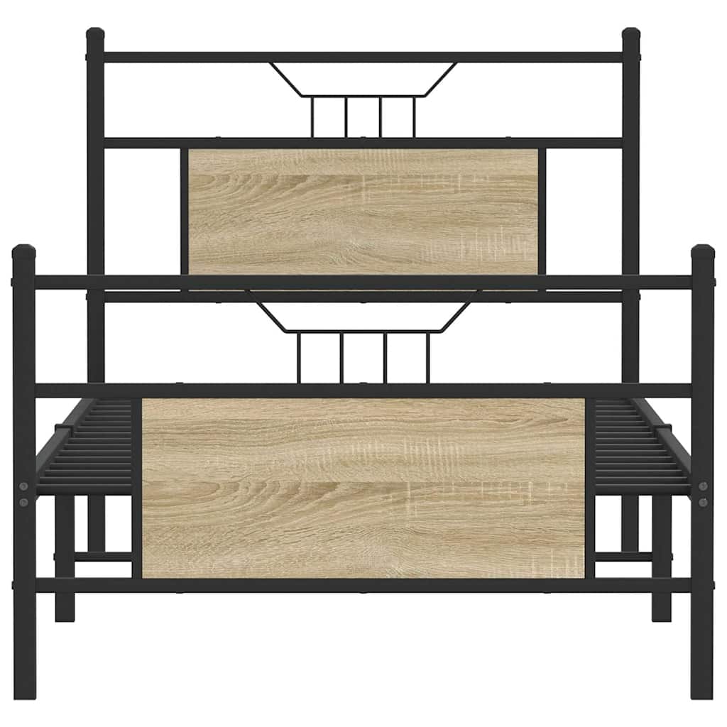 vidaXL Bed Frame without Mattress Sonoma Oak 90x200 cm Engineered Wood
