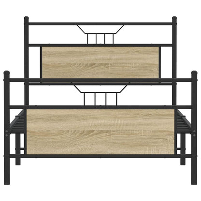 vidaXL Bed Frame without Mattress Sonoma Oak 107x203 cm Engineered Wood