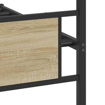 vidaXL Bed Frame without Mattress Sonoma Oak 107x203 cm Engineered Wood