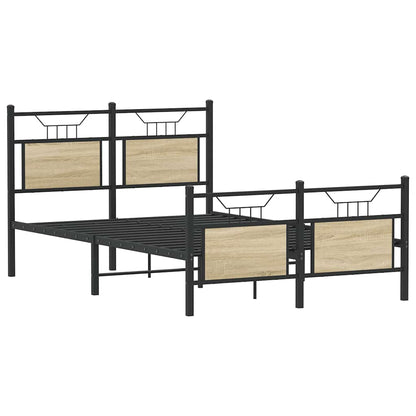vidaXL Bed Frame without Mattress Sonoma Oak 120x190 cm Small Double Engineered Wood