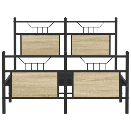 vidaXL Bed Frame without Mattress Sonoma Oak 120x190 cm Small Double Engineered Wood