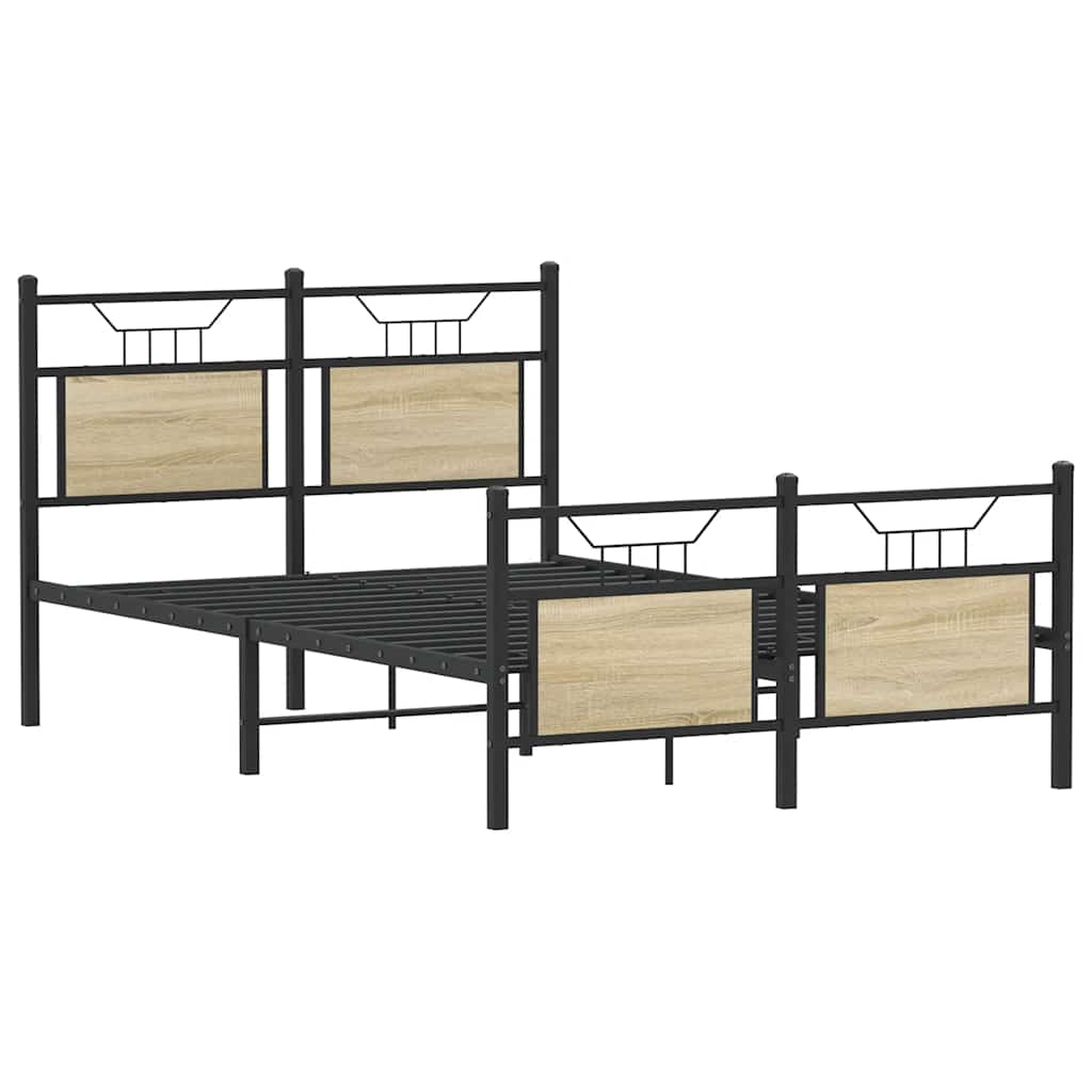 vidaXL Bed Frame without Mattress Sonoma Oak 120x200 cm Engineered Wood