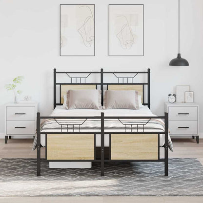 vidaXL Bed Frame without Mattress Sonoma Oak 120x200 cm Engineered Wood