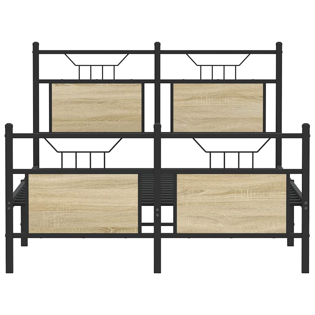 vidaXL Bed Frame without Mattress Sonoma Oak 120x200 cm Engineered Wood