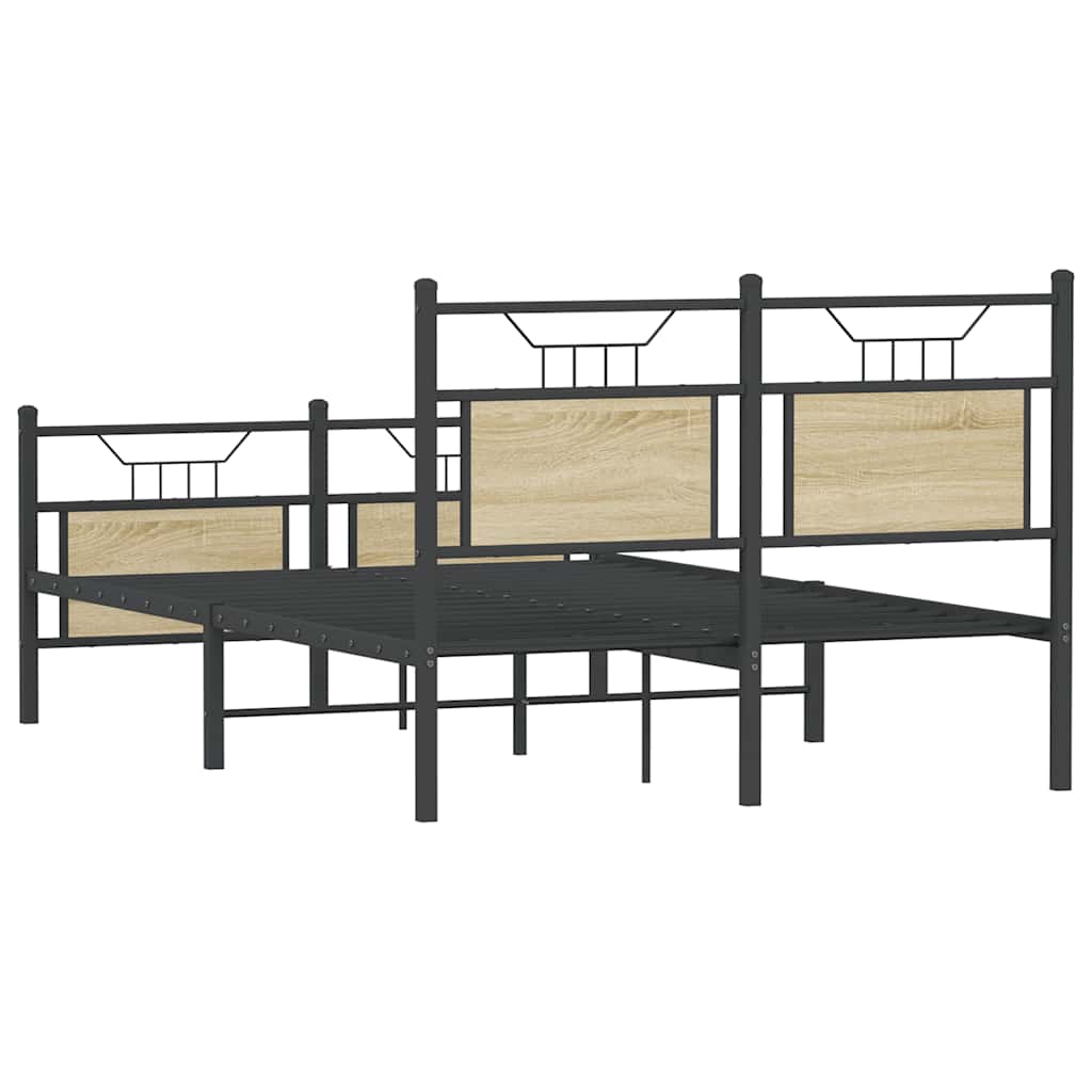 vidaXL Bed Frame without Mattress Sonoma Oak 120x200 cm Engineered Wood