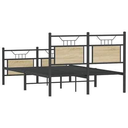 vidaXL Bed Frame without Mattress Sonoma Oak 120x200 cm Engineered Wood