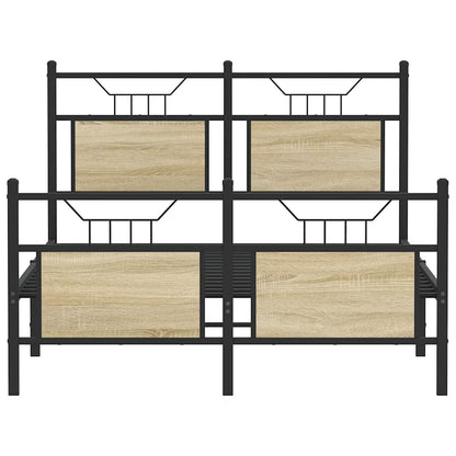 vidaXL Bed Frame without Mattress Sonoma Oak 137x190 cm Engineered Wood