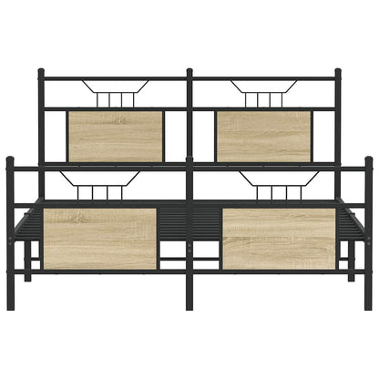 vidaXL Bed Frame without Mattress Sonoma Oak 140x190 cm Engineered Wood