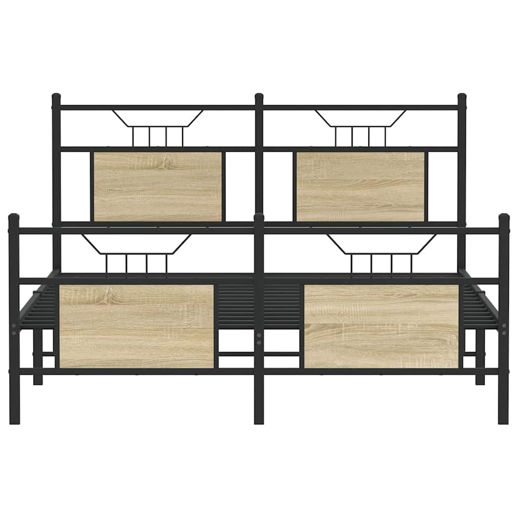 vidaXL Bed Frame without Mattress Sonoma Oak 140x200 cm Engineered Wood
