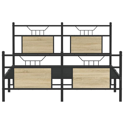 vidaXL Bed Frame without Mattress Sonoma Oak 140x200 cm Engineered Wood