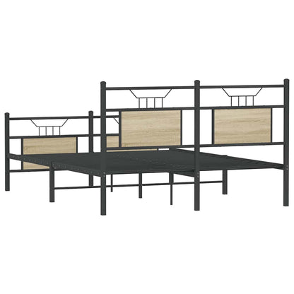 vidaXL Bed Frame without Mattress Sonoma Oak 140x200 cm Engineered Wood