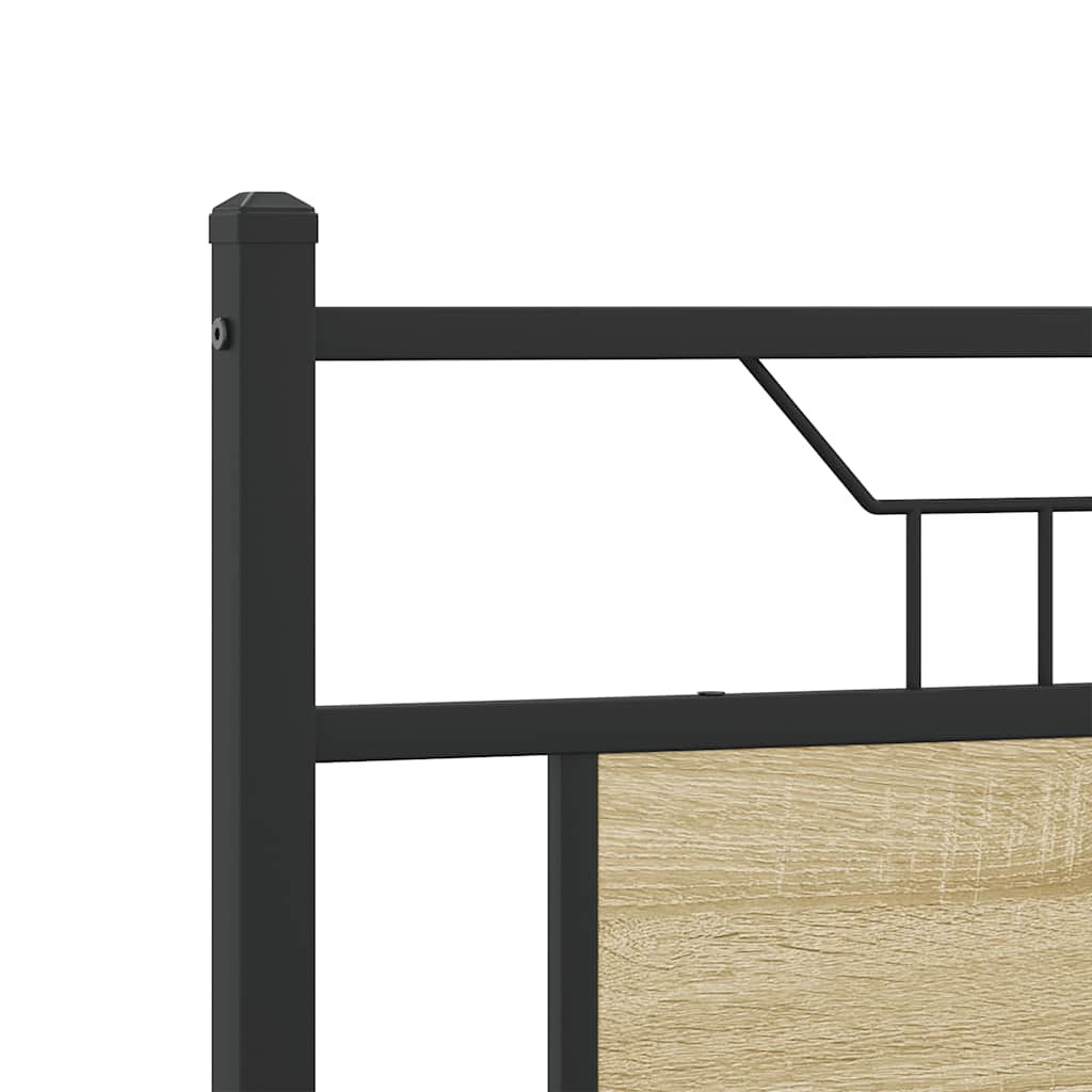 vidaXL Bed Frame without Mattress Sonoma Oak 140x200 cm Engineered Wood