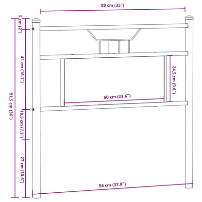vidaXL Replace Headboard Sonoma Oak 90 cm Engineered Wood and Steel