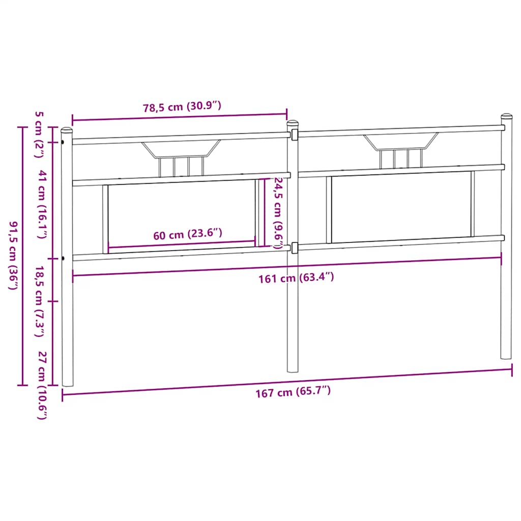 vidaXL Replace Headboard Sonoma Oak 160 cm Engineered Wood and Steel