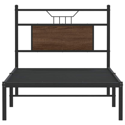 vidaXL Bed Frame without Mattress Brown Oak 75x190 cm Small Single Engineered Wood