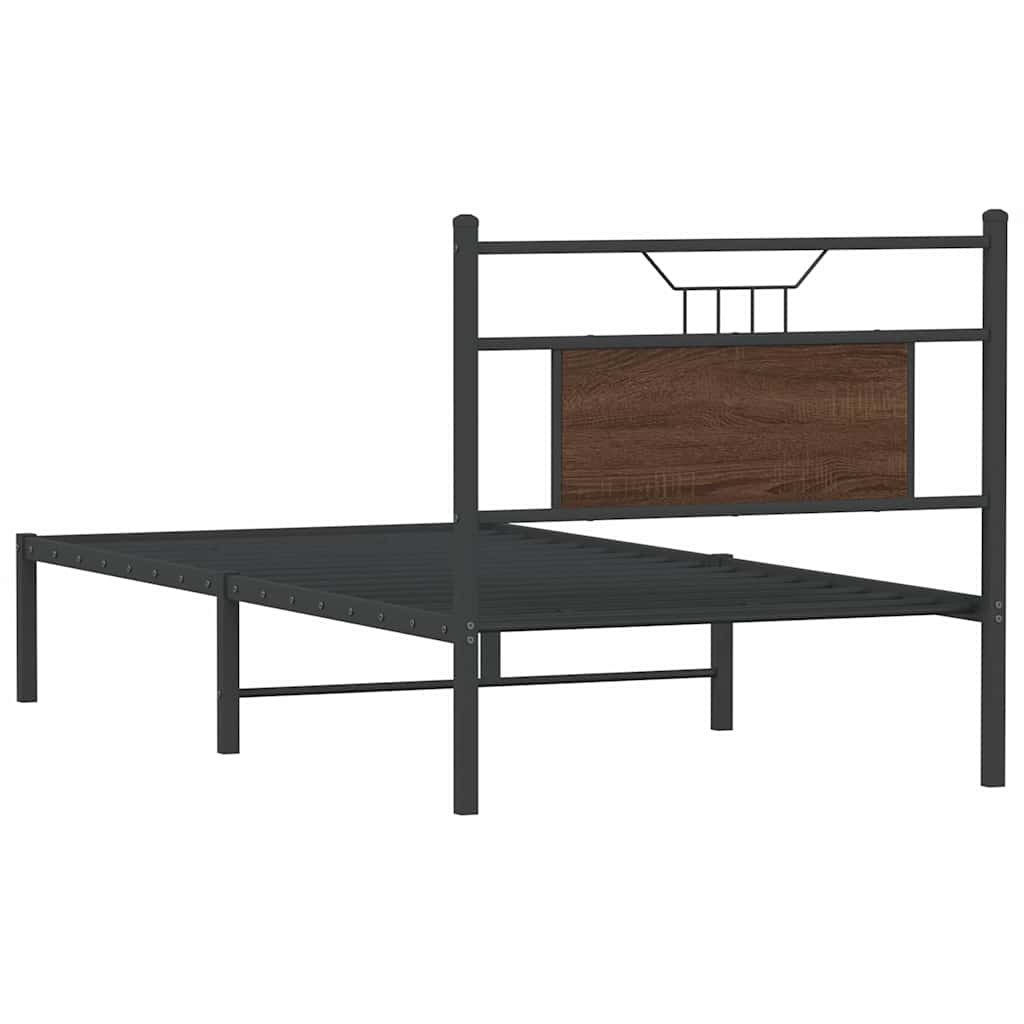 vidaXL Bed Frame without Mattress Brown Oak 80x200 cm Engineered Wood