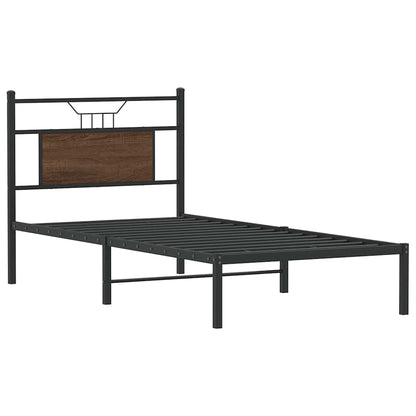 vidaXL Bed Frame without Mattress Brown Oak 90x190 cm Single Engineered Wood