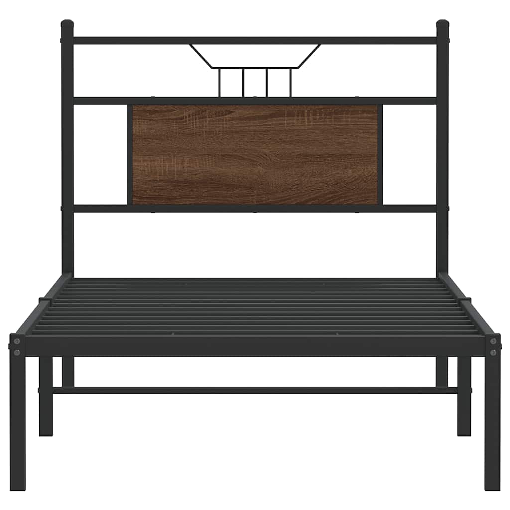 vidaXL Bed Frame without Mattress Brown Oak 90x200 cm Engineered Wood