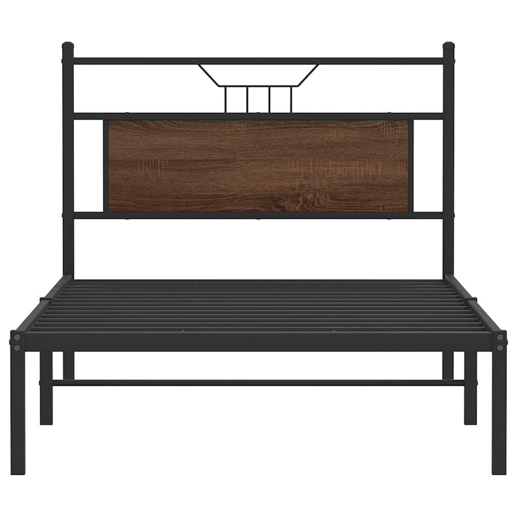 vidaXL Bed Frame without Mattress Brown Oak 100x190 cm Engineered Wood