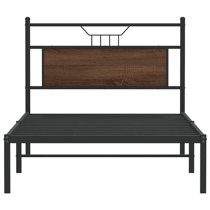 vidaXL Bed Frame without Mattress Brown Oak 100x190 cm Engineered Wood