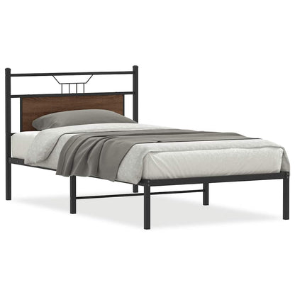 vidaXL Bed Frame without Mattress Brown Oak 100x200 cm Engineered Wood