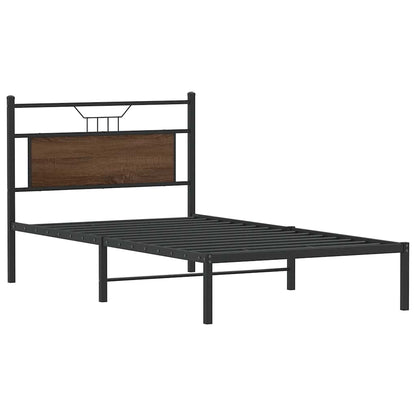 vidaXL Bed Frame without Mattress Brown Oak 100x200 cm Engineered Wood