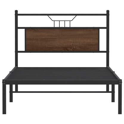 vidaXL Bed Frame without Mattress Brown Oak 100x200 cm Engineered Wood