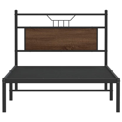 vidaXL Bed Frame without Mattress Brown Oak 107x203 cm Engineered Wood