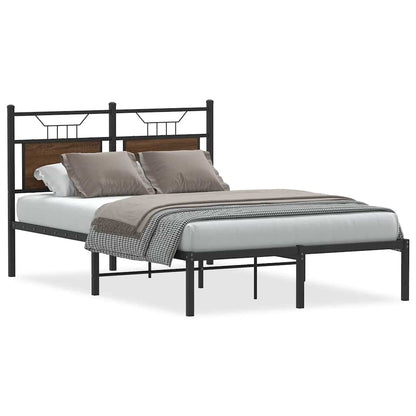 vidaXL Bed Frame without Mattress Brown Oak 120x190 cm Small Double Engineered Wood