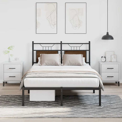 vidaXL Bed Frame without Mattress Brown Oak 120x190 cm Small Double Engineered Wood