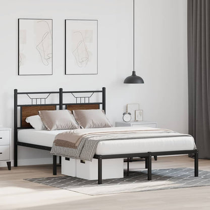 vidaXL Bed Frame without Mattress Brown Oak 120x190 cm Small Double Engineered Wood
