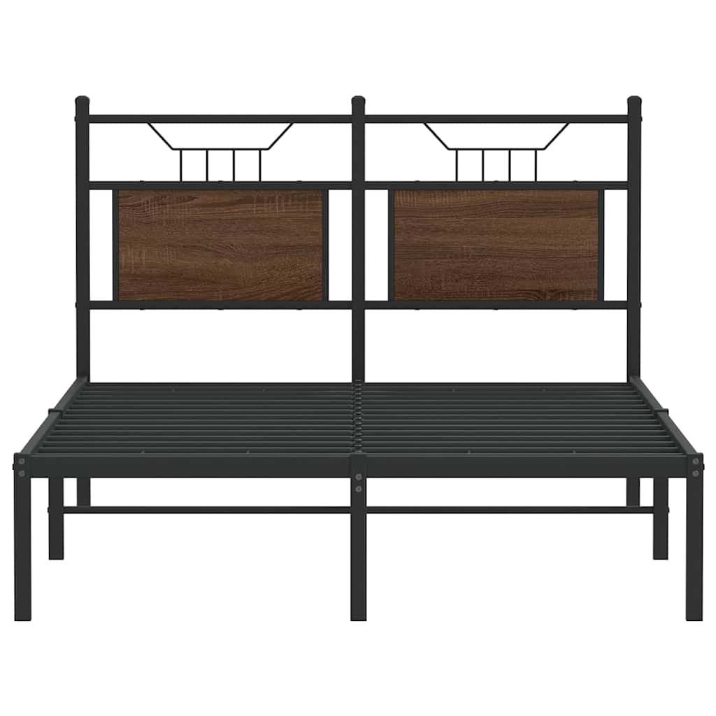 vidaXL Bed Frame without Mattress Brown Oak 120x190 cm Small Double Engineered Wood
