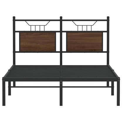 vidaXL Bed Frame without Mattress Brown Oak 120x190 cm Small Double Engineered Wood