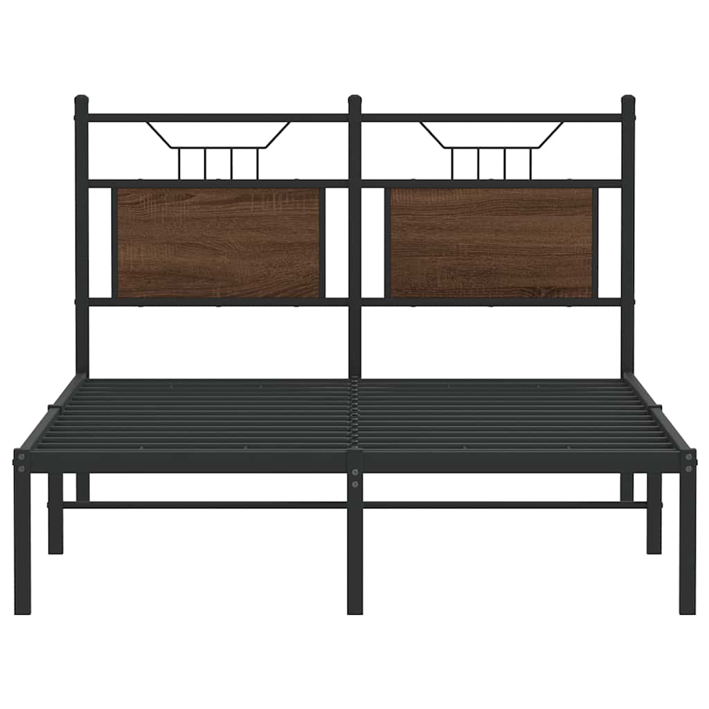 vidaXL Bed Frame without Mattress Brown Oak 120x200 cm Engineered Wood