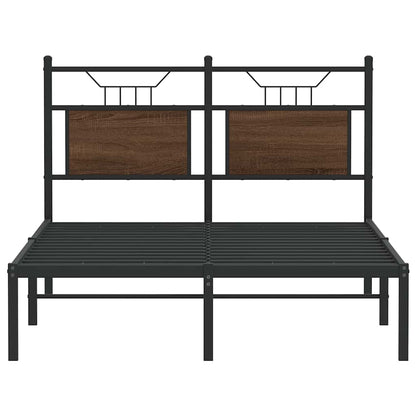 vidaXL Bed Frame without Mattress Brown Oak 120x200 cm Engineered Wood