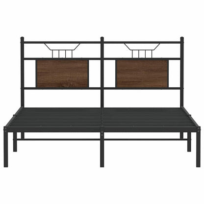 vidaXL Bed Frame without Mattress Brown Oak 140x190 cm Engineered Wood