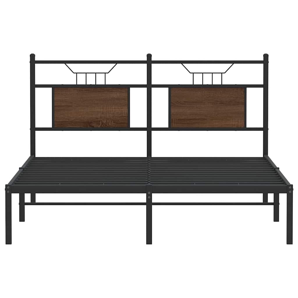 vidaXL Bed Frame without Mattress Brown Oak 140x200 cm Engineered Wood