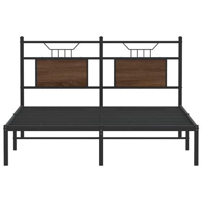 vidaXL Bed Frame without Mattress Brown Oak 140x200 cm Engineered Wood