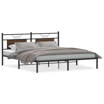 vidaXL Bed Frame without Mattress Brown Oak 183x203 cm Engineered Wood