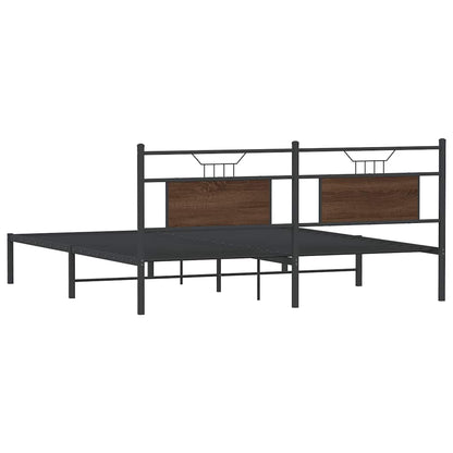 vidaXL Bed Frame without Mattress Brown Oak 183x203 cm Engineered Wood