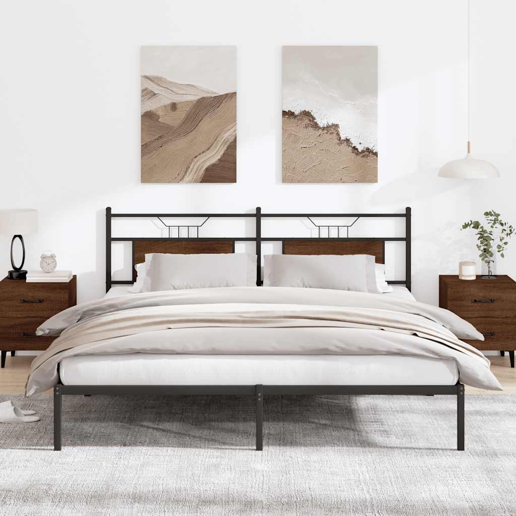 vidaXL Bed Frame without Mattress Brown Oak 183x213 cm Engineered Wood