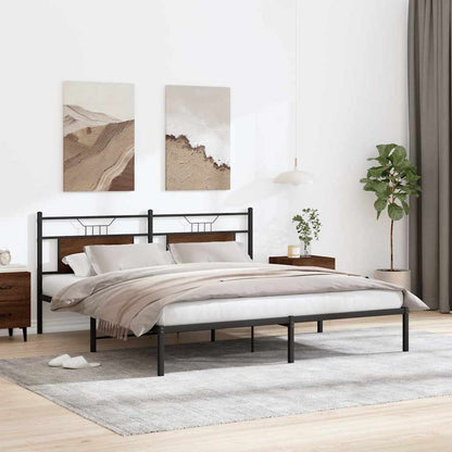vidaXL Bed Frame without Mattress Brown Oak 183x213 cm Engineered Wood