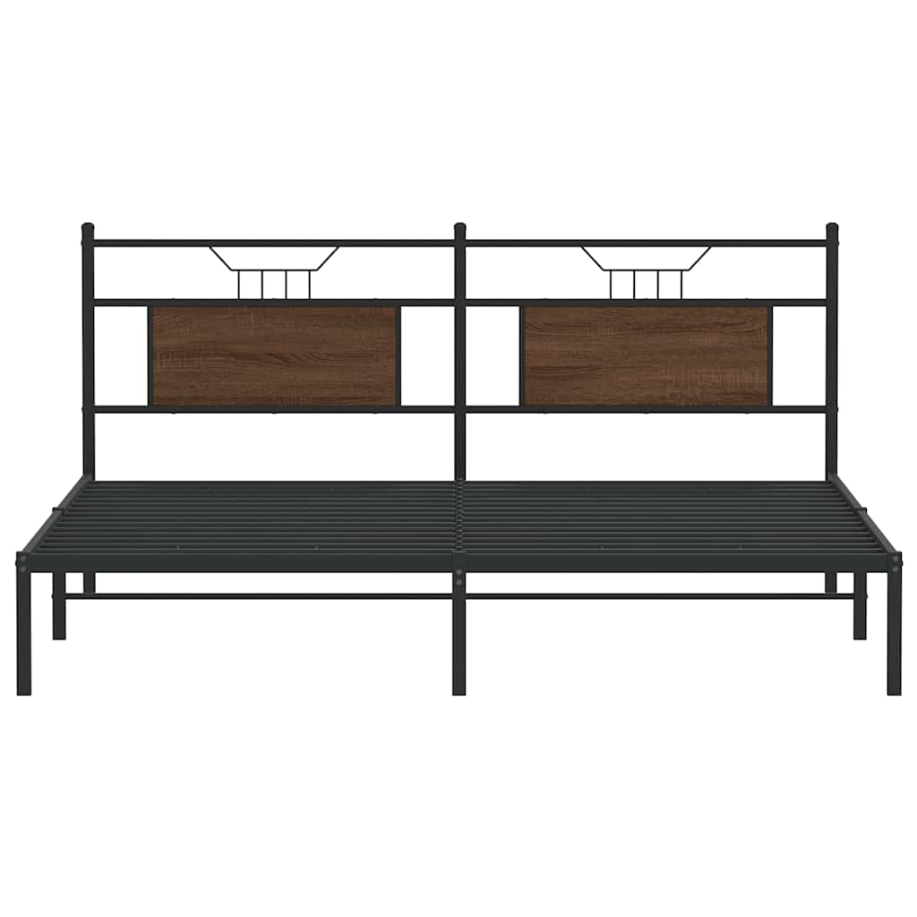 vidaXL Bed Frame without Mattress Brown Oak 183x213 cm Engineered Wood
