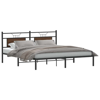 vidaXL Bed Frame without Mattress Brown Oak 183x213 cm Engineered Wood