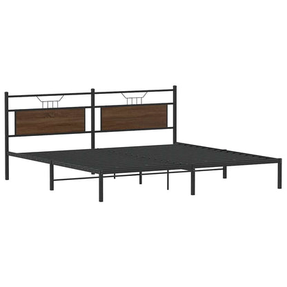 vidaXL Bed Frame without Mattress Brown Oak 193x201 cm Engineered Wood